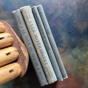 Les Misérables-French Fairy Tales-Le Chien du Capitaine-Le Tour du Monde-French Literature-Heath's Modern Language Series Book Set-view of the spines
