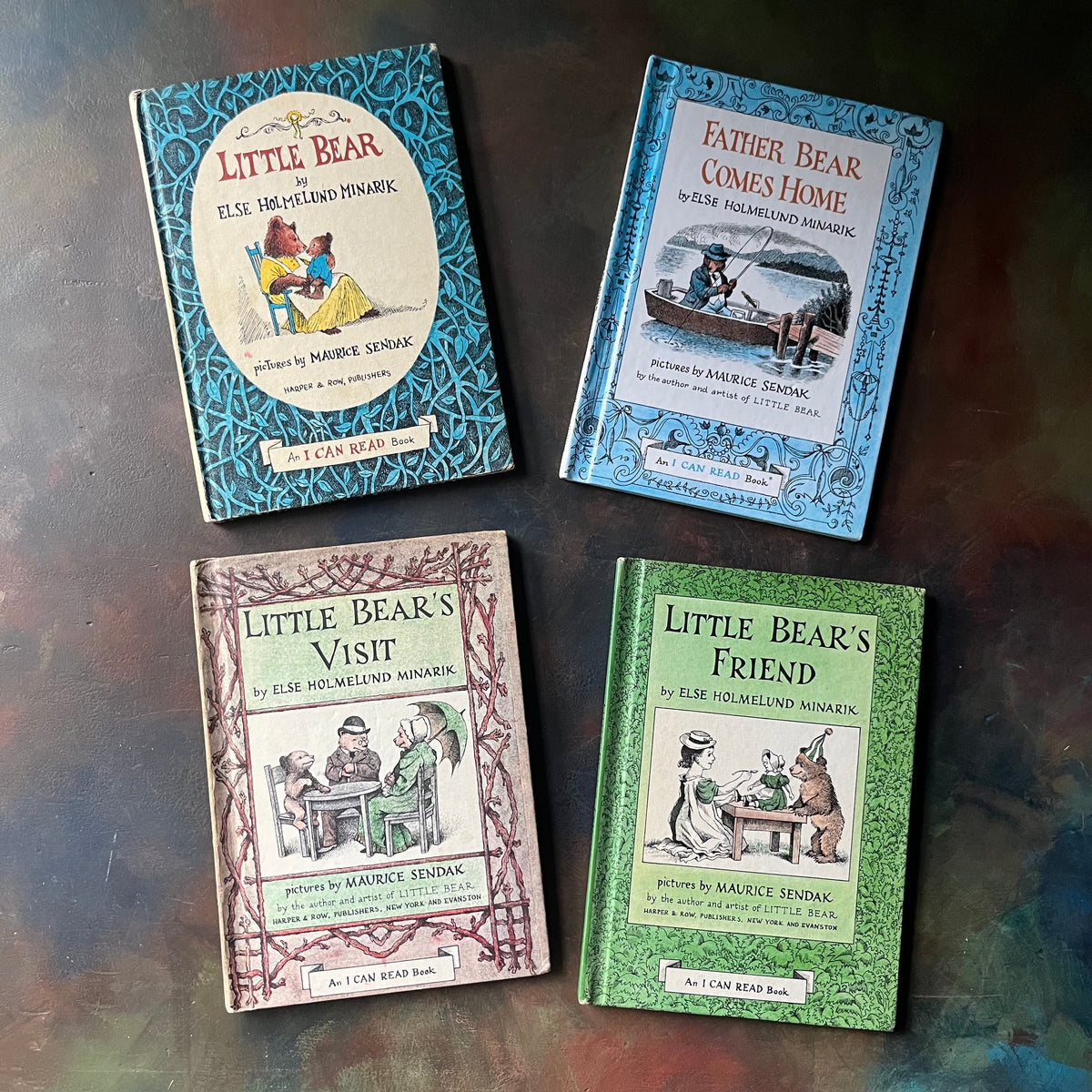 Little Bear Book Set by Else Holmelund Minarik-vintage weekly reader books illustrated by Maurice Sendak-vintage picture books-view of the front covers