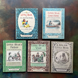 Little Bear Book Set by Else Holmelund Minarik illustrated by Maurice Sendak-vintage picture books-An I Can Read Book Set-view of the front covers with illustrations by Maurice Sendak depicting scenes from each book