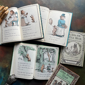 Little Bear Book Set by Else Holmelund Minarik illustrated by Maurice Sendak-vintage picture books-An I Can Read Book Set-view of sample of illustrations from three of the books