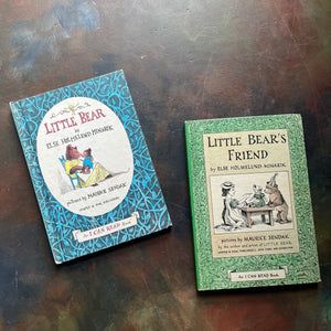 vintage children's picture books, An I Can Read Book - Pair of Little Bear Books written by Else Holmelund Minarik with illustrations by Maurice Sendak - Little Bear and Little Bear's Friend - view of the front covers