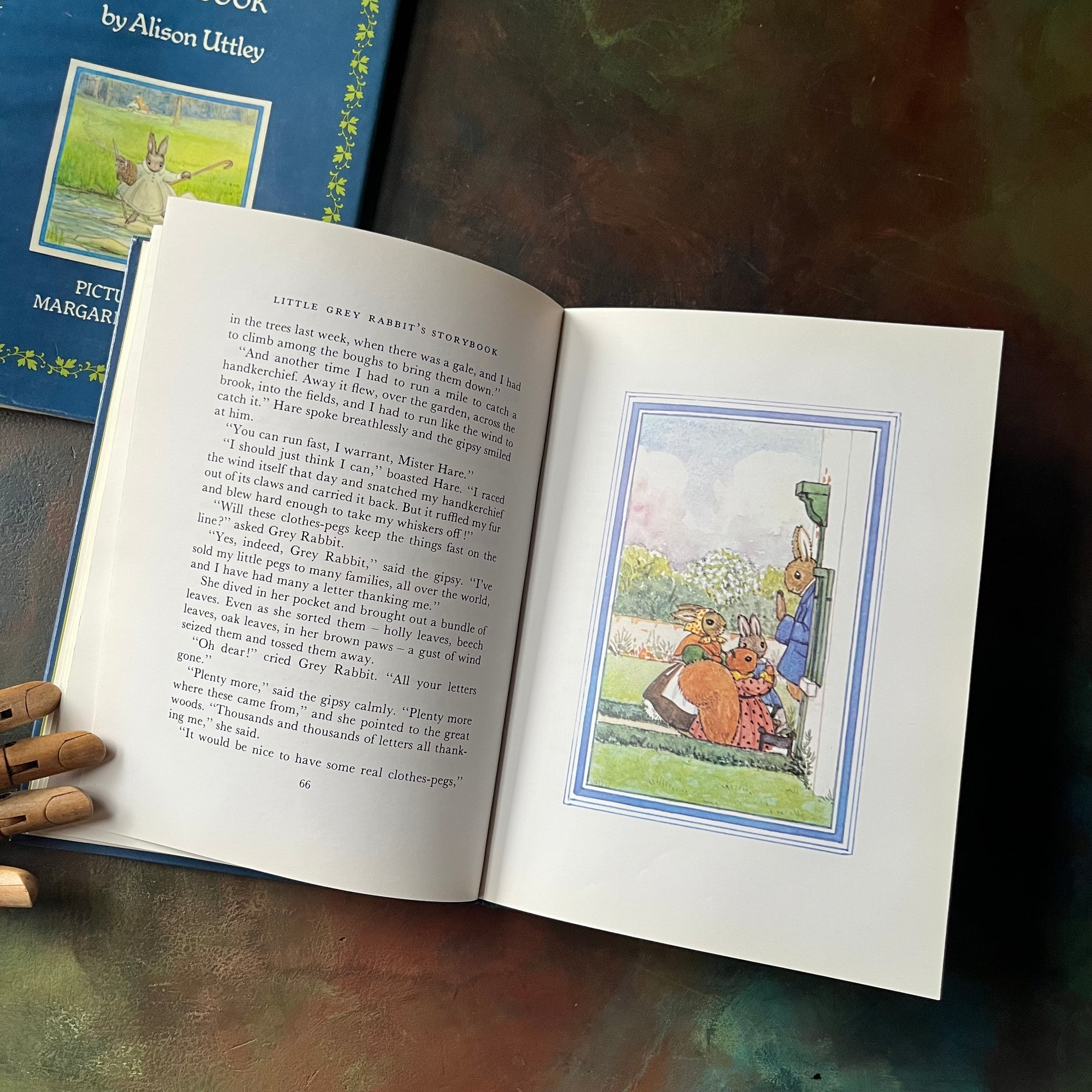 Little Grey Rabbit's Storybook written by Alison Uttley with illustrations by Margaret Tempest-vintage children's animal storybook-view of the color illustrations