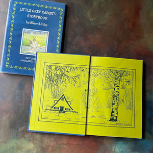 Little Grey Rabbit's Storybook written by Alison Uttley with illustrations by Margaret Tempest-vintage children's animal storybook-view of the inside cover