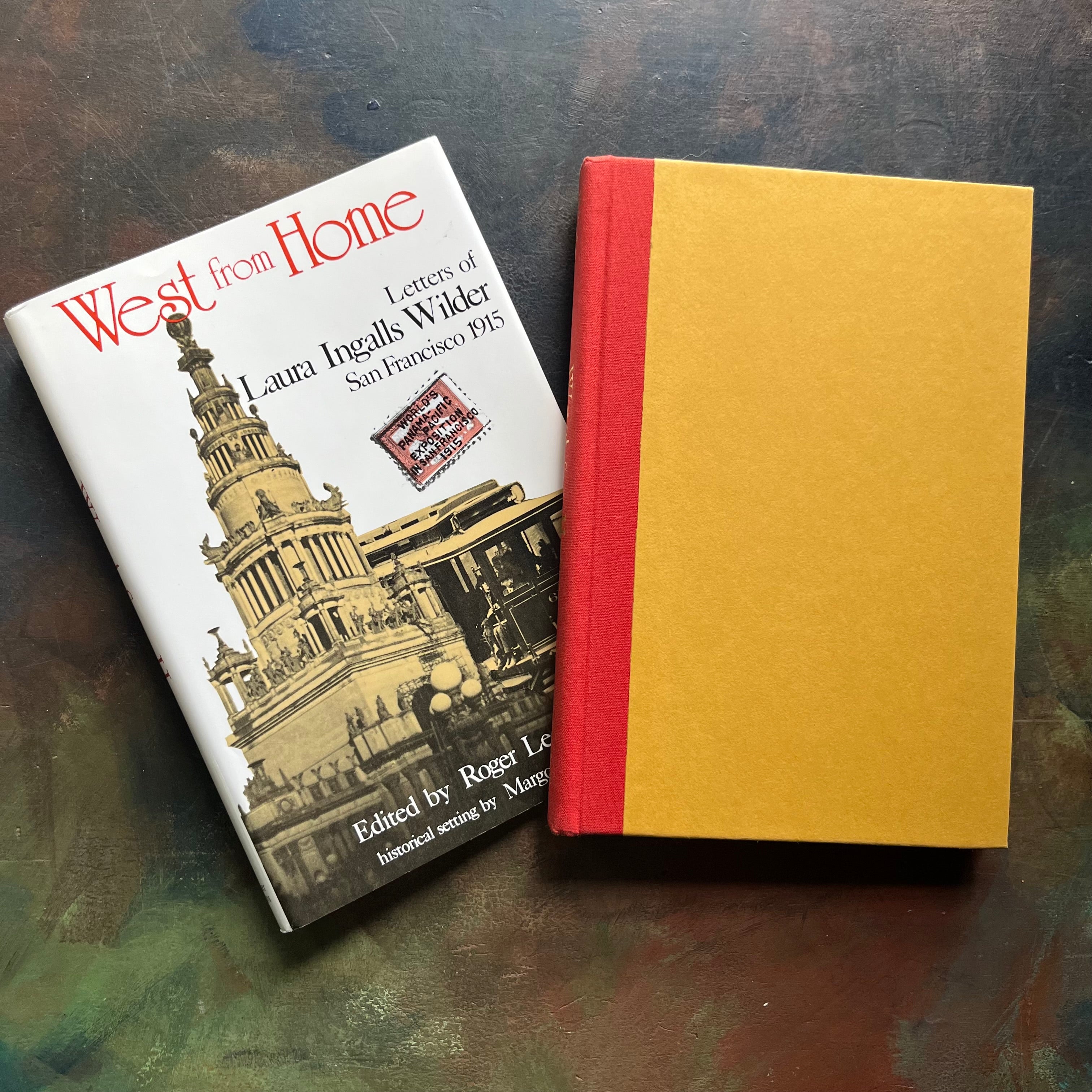 Little House on the Prairie Book Series-West from Home Letters from Laura Ingalls Wilder San Francisco 1915-vintage children's living history book-view of the front cover in yellow and orange