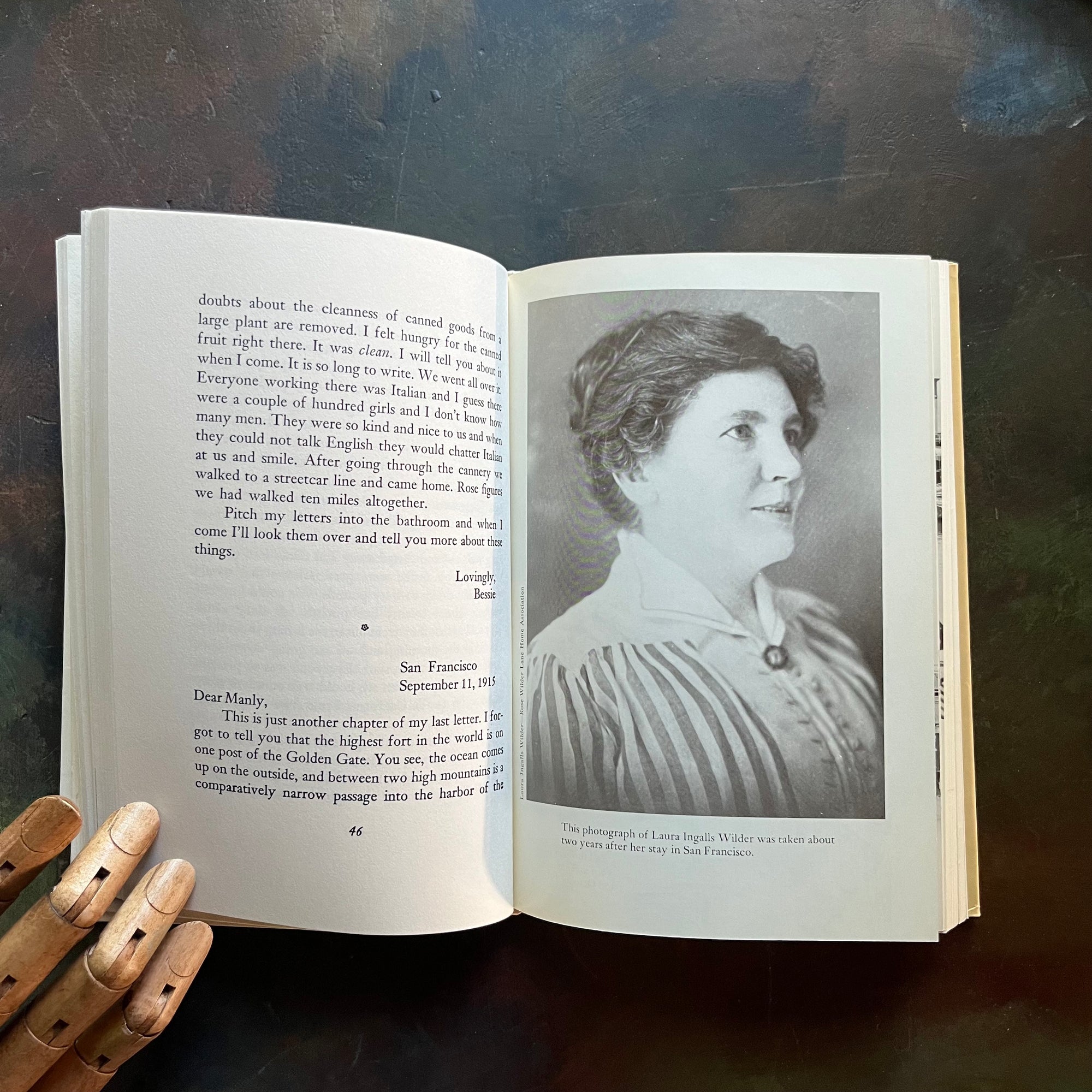 Little House on the Prairie Book Series-West from Home Letters from Laura Ingalls Wilder San Francisco 1915-vintage children's living history book-view of a photograph of Laura Ingalls Wilder.