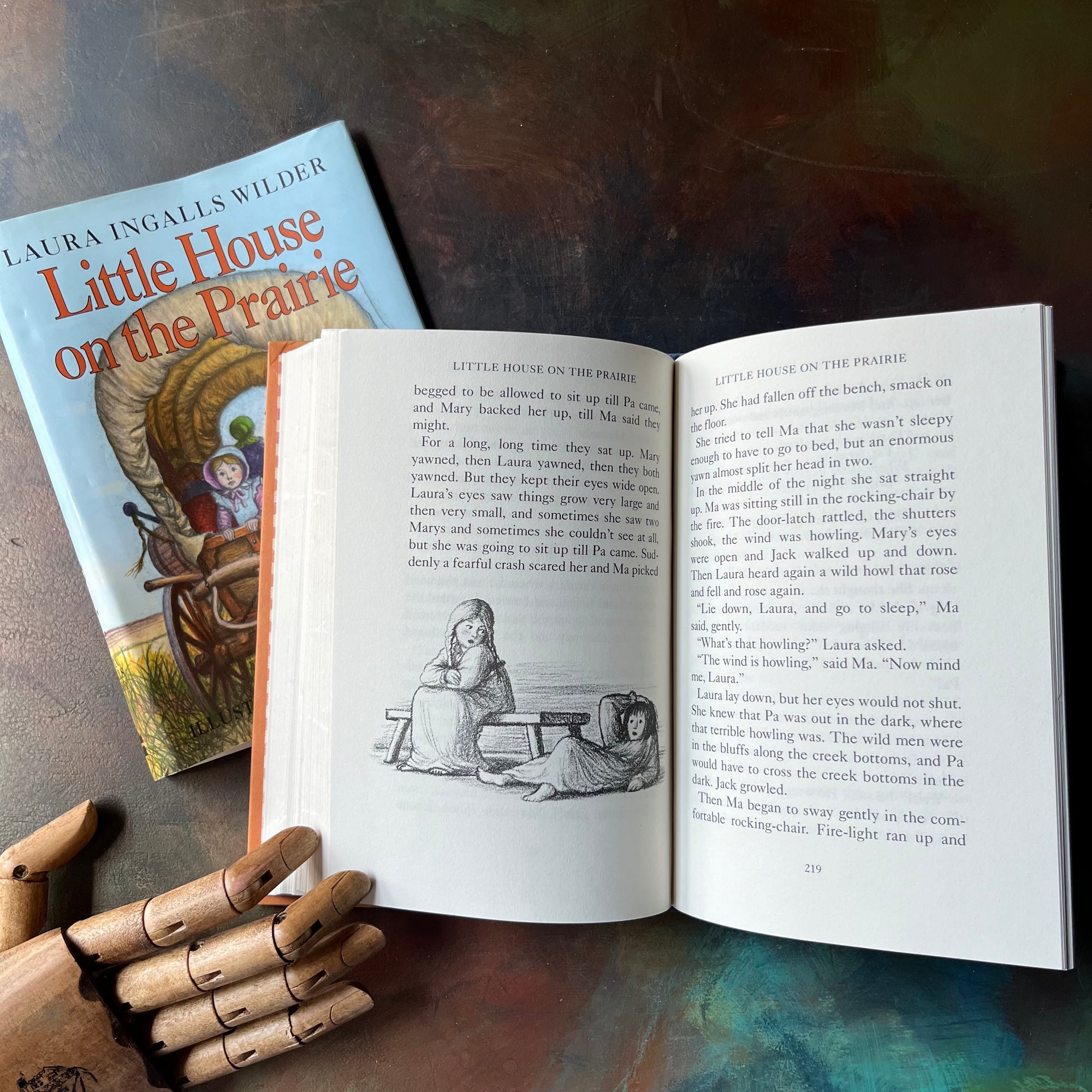Little House on the Prairie by Laura Ingalls Wilder-Garth Williams-1991 Hardcover Edition-vintage living history book-children's fiction-view of an illustration from the book