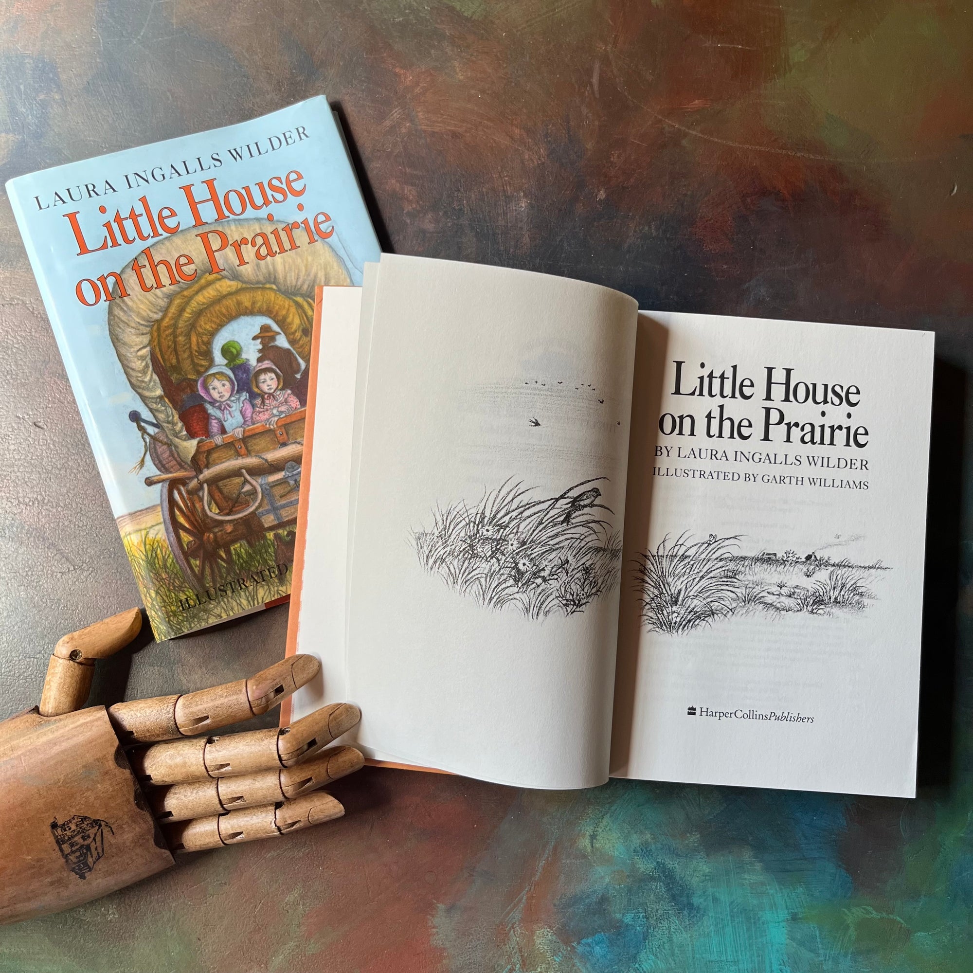 Little House on the Prairie by Laura Ingalls Wilder-Garth Williams-1991 Hardcover Edition-vintage living history book-children's fiction-view of the title page