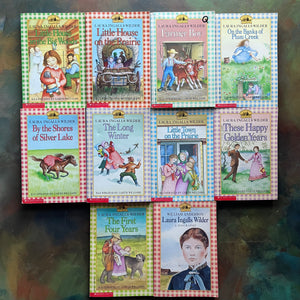 Log Cabin Vintage – vintage children’s book, children’s book, chapter book, scholastic books - Little House on the Prairie Complete Book Set by Laura Ingalls Wilder with Illustrations by Garth Williams – view of the front covers