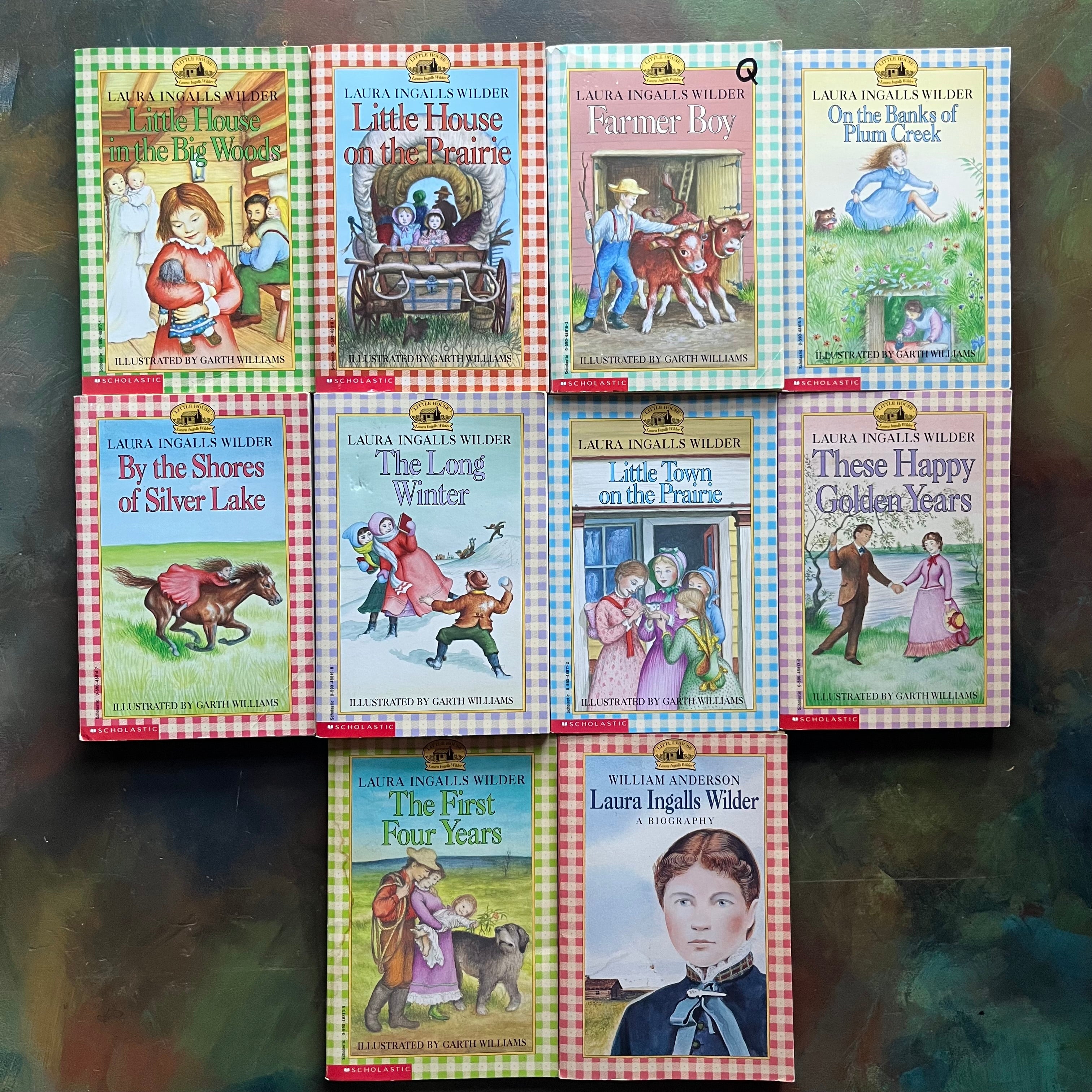 Log Cabin Vintage – vintage children’s book, children’s book, chapter book, scholastic books - Little House on the Prairie Complete Book Set by Laura Ingalls Wilder with Illustrations by Garth Williams – view of the front covers