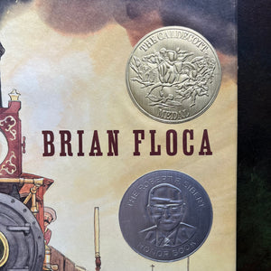 Locomotive Written by Brian Floca-2014 Caldecott Medal Winner-children's picture book-living history book-view of the Caldecott Medal Emblem