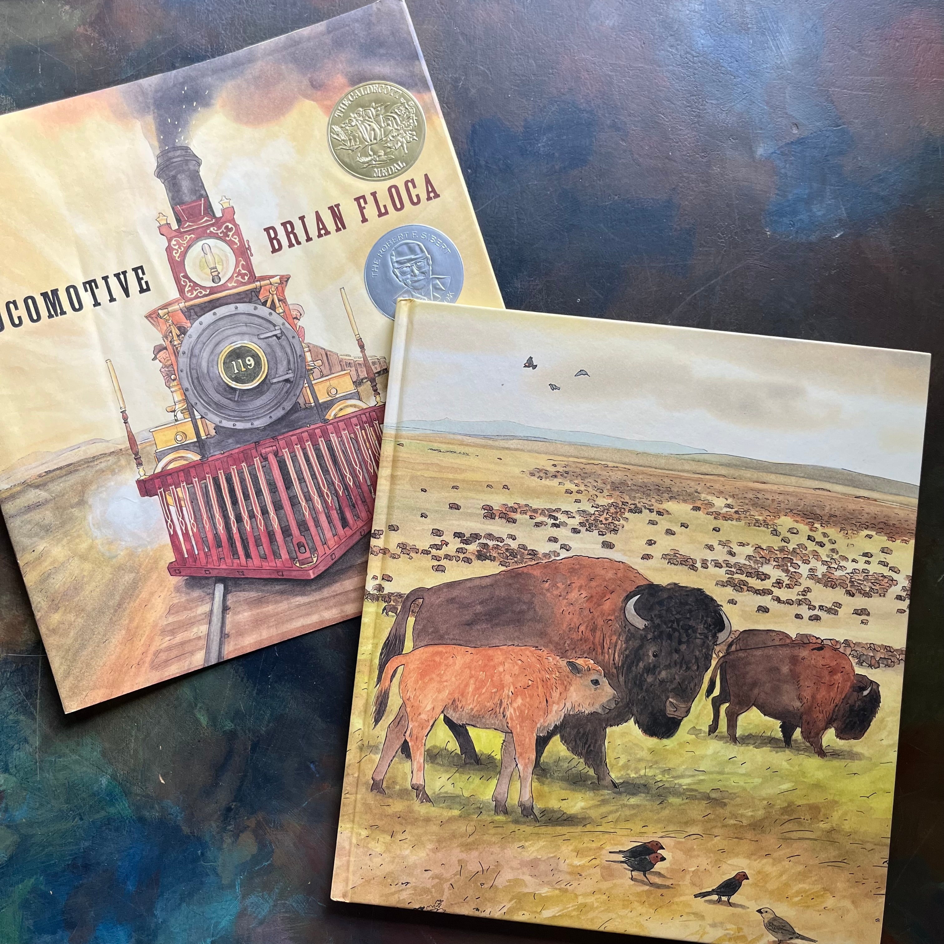 Locomotive Written by Brian Floca-2014 Caldecott Medal Winner-children's picture book-living history book-view of the front cover