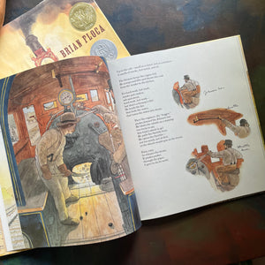 Locomotive Written by Brian Floca-2014 Caldecott Medal Winner-children's picture book-living history book-view of the illustrations