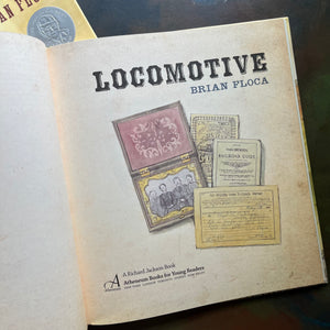 Locomotive Written by Brian Floca-2014 Caldecott Medal Winner-children's picture book-living history book-view of the title page