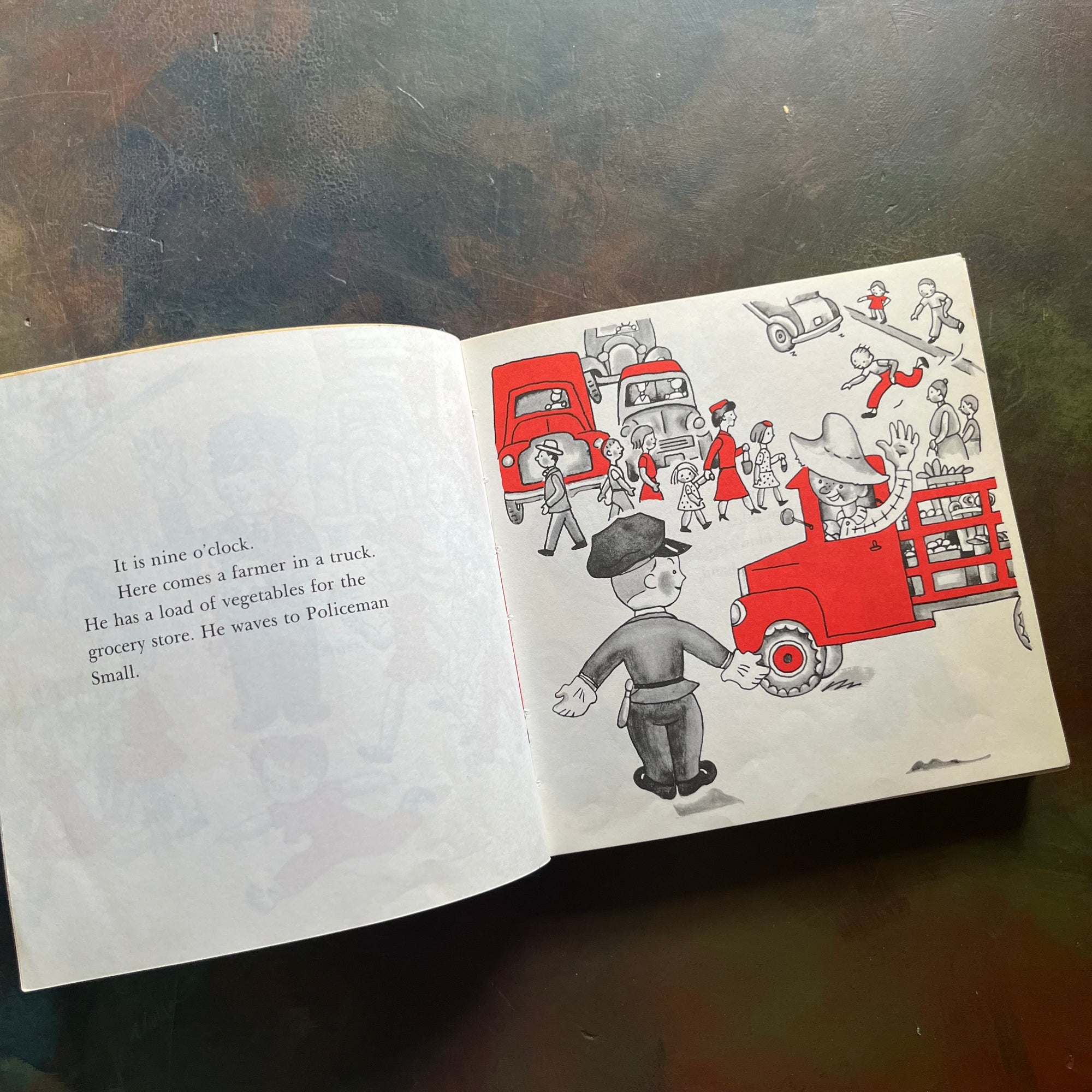 Lois Lenski's Big Book of Mr. Small-Policeman Small-Cowboy Small-The Little Farm-The Little Auto-The Little Sail Boat-The Little Airplane-Six picture book stories written and illustrated by Lois Lenski all in one book-1930's children's vintage picture books-view of the illustrations