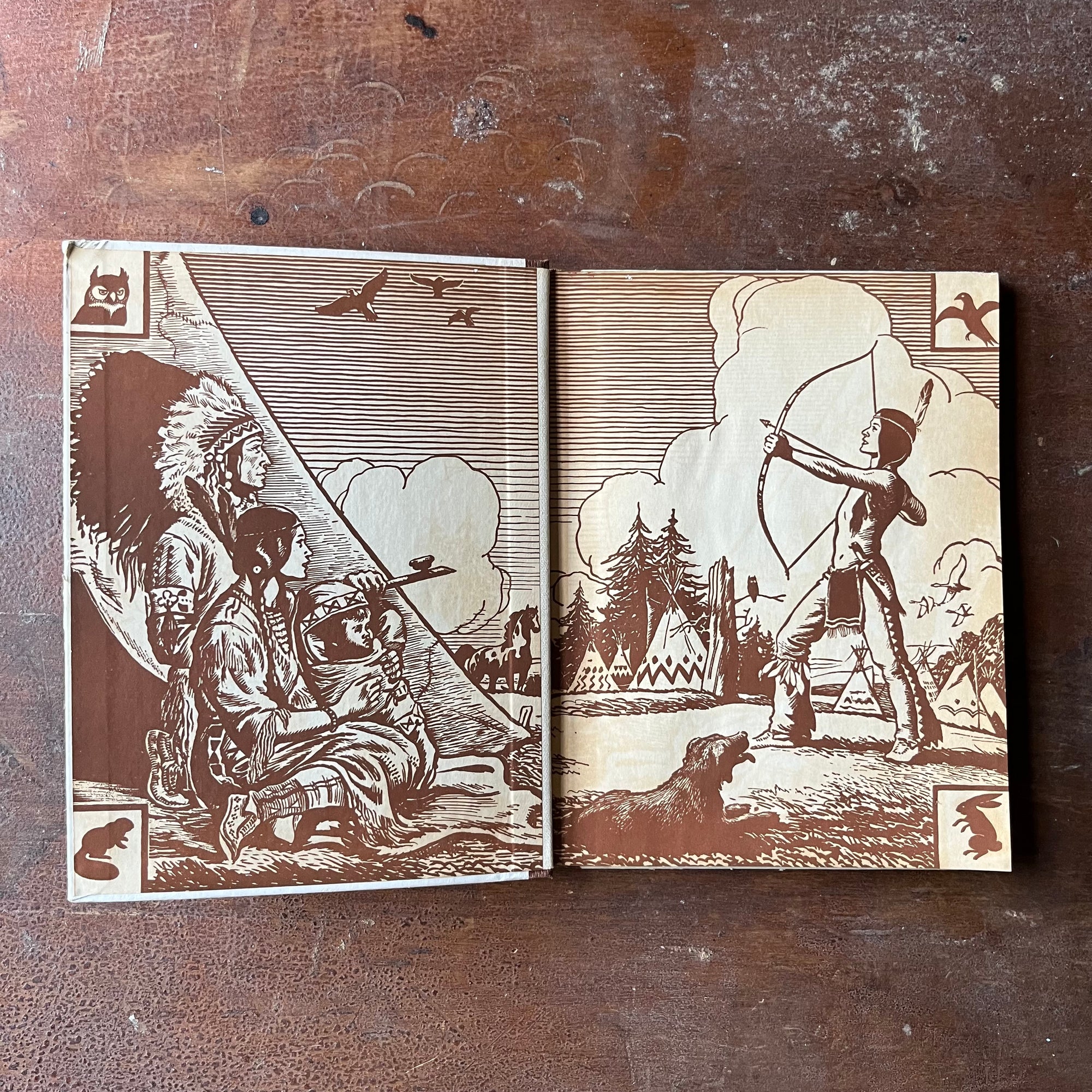 vintage children's chapter book, living book - Lone Star written by David Cory-The Little Indian Series - view of the inside cover