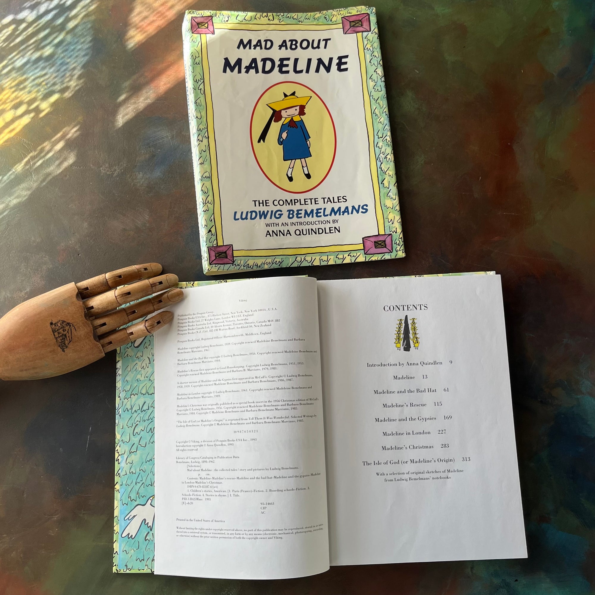 Mad About Madeline written & illustrated by Ludwig Bemelmans-The Complete Tales-with introduction by Anna Quindlen-vintage children's picture books-vintage living books-view of the copyright & contents pages