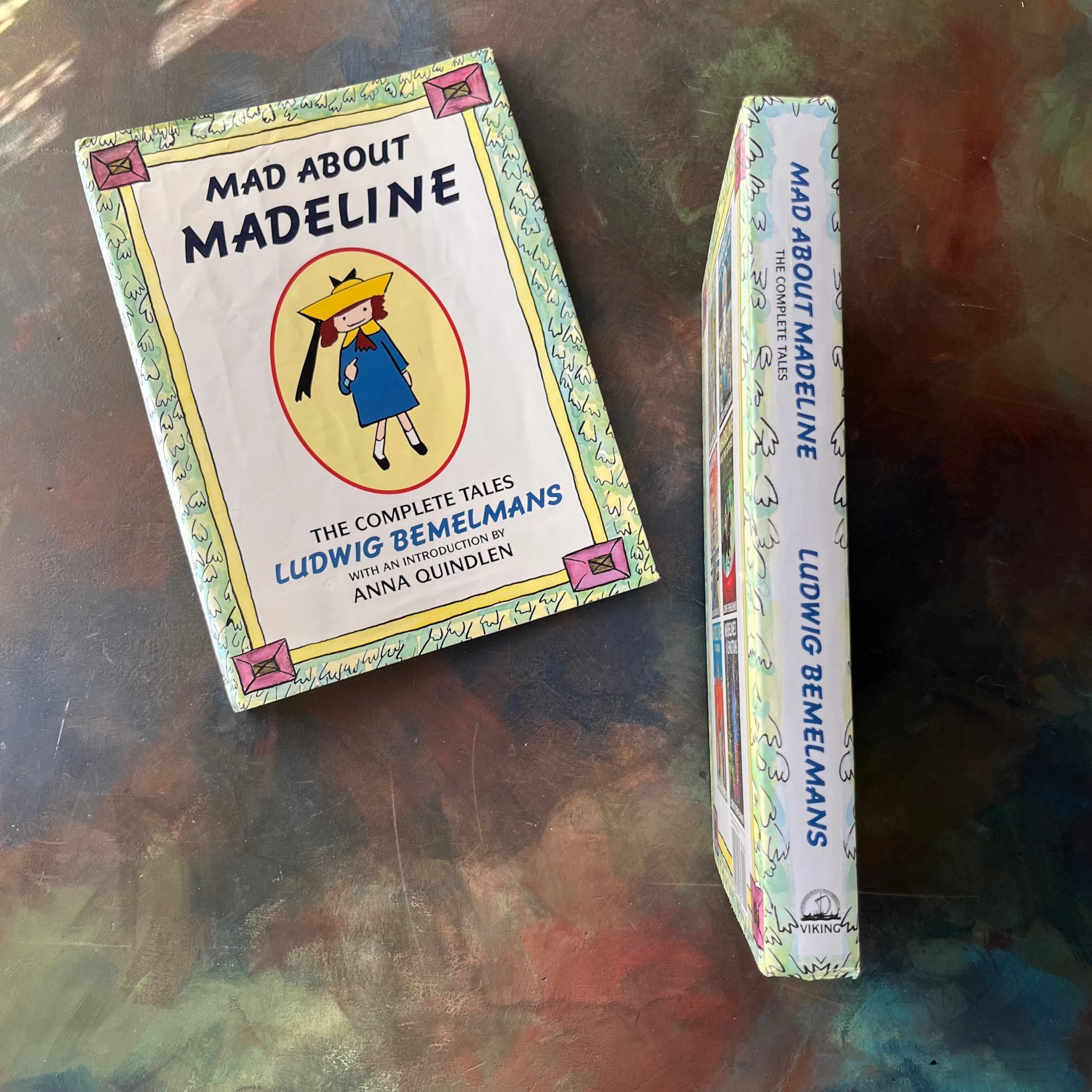 Mad About Madeline written & illustrated by Ludwig Bemelmans-The Complete Tales-with introduction by Anna Quindlen-vintage children's picture books-vintage living books-view of the spine

