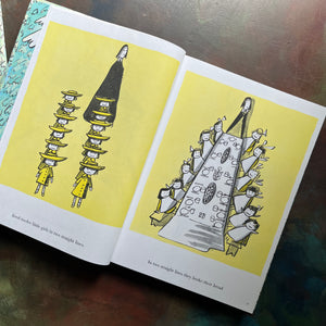 Mad About Madeline written & illustrated by Ludwig Bemelmans-The Complete Tales-with introduction by Anna Quindlen-vintage children's picture books-vintage living books-award winning author and book-view of the illustrations in yellow, black and white