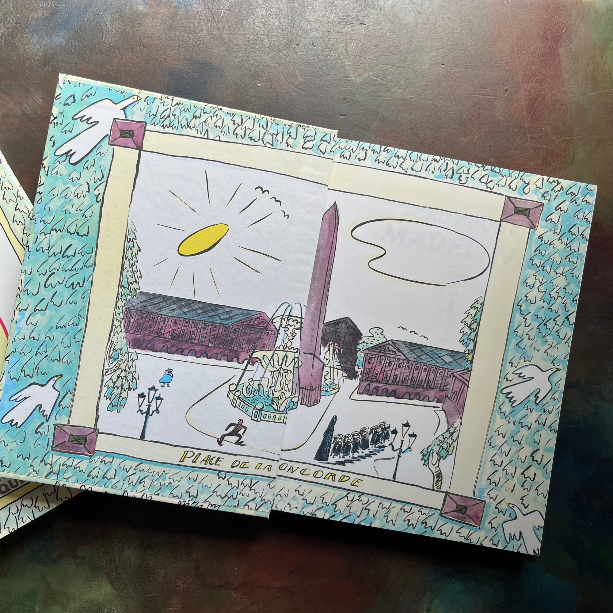 Mad About Madeline written & illustrated by Ludwig Bemelmans-The Complete Tales-with introduction by Anna Quindlen-vintage children's picture books-vintage living books-award winning author and book-view of the inside cover