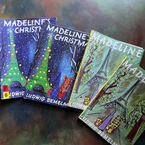 Madeline-Madeline's Christmas-Ludwig Bemelmans-Caldecott Honor winner-vintage children's picture books-view of the front covers