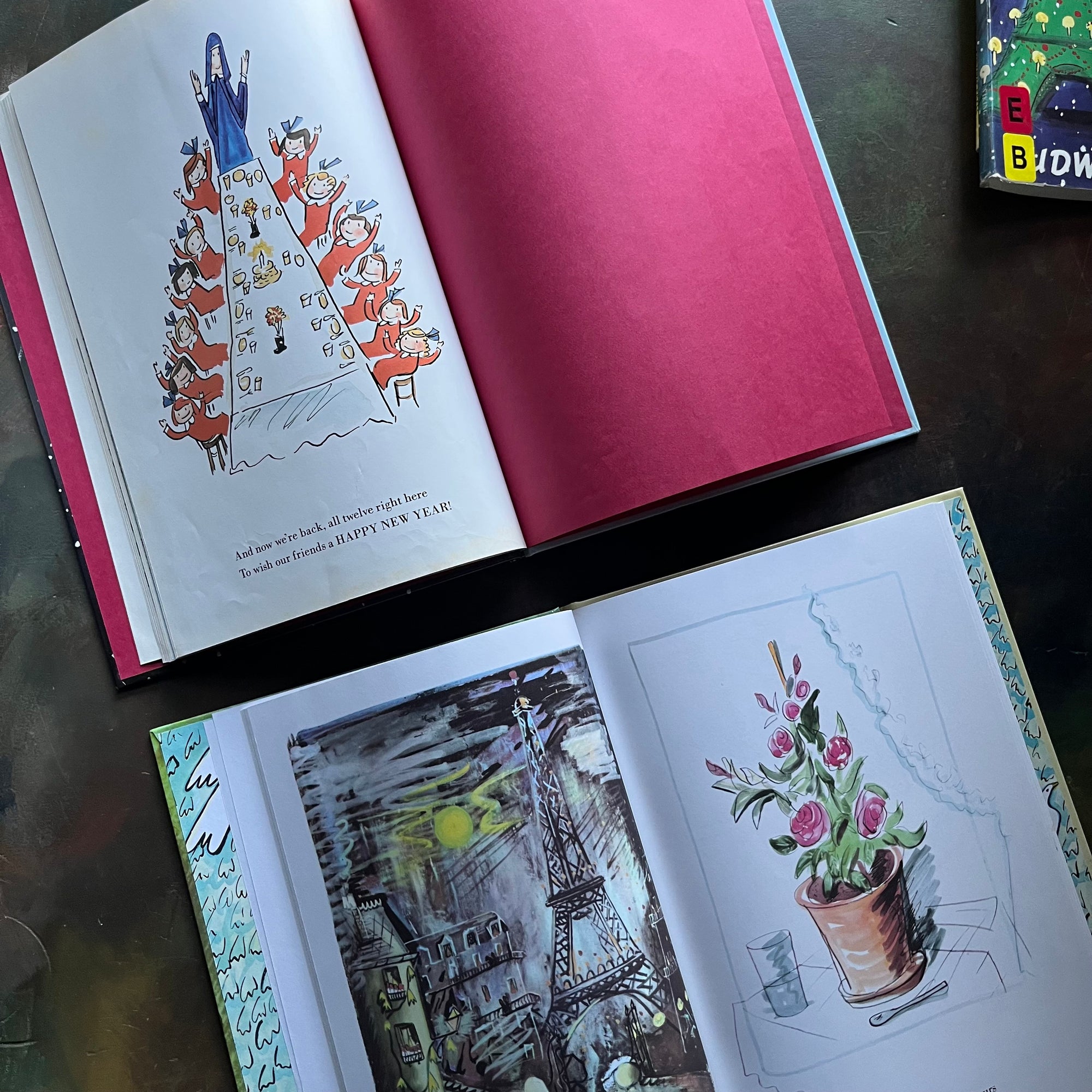 Madeline-Madeline's Christmas-Ludwig Bemelmans-Caldecott Honor winner-vintage children's picture books-view of the illustrations