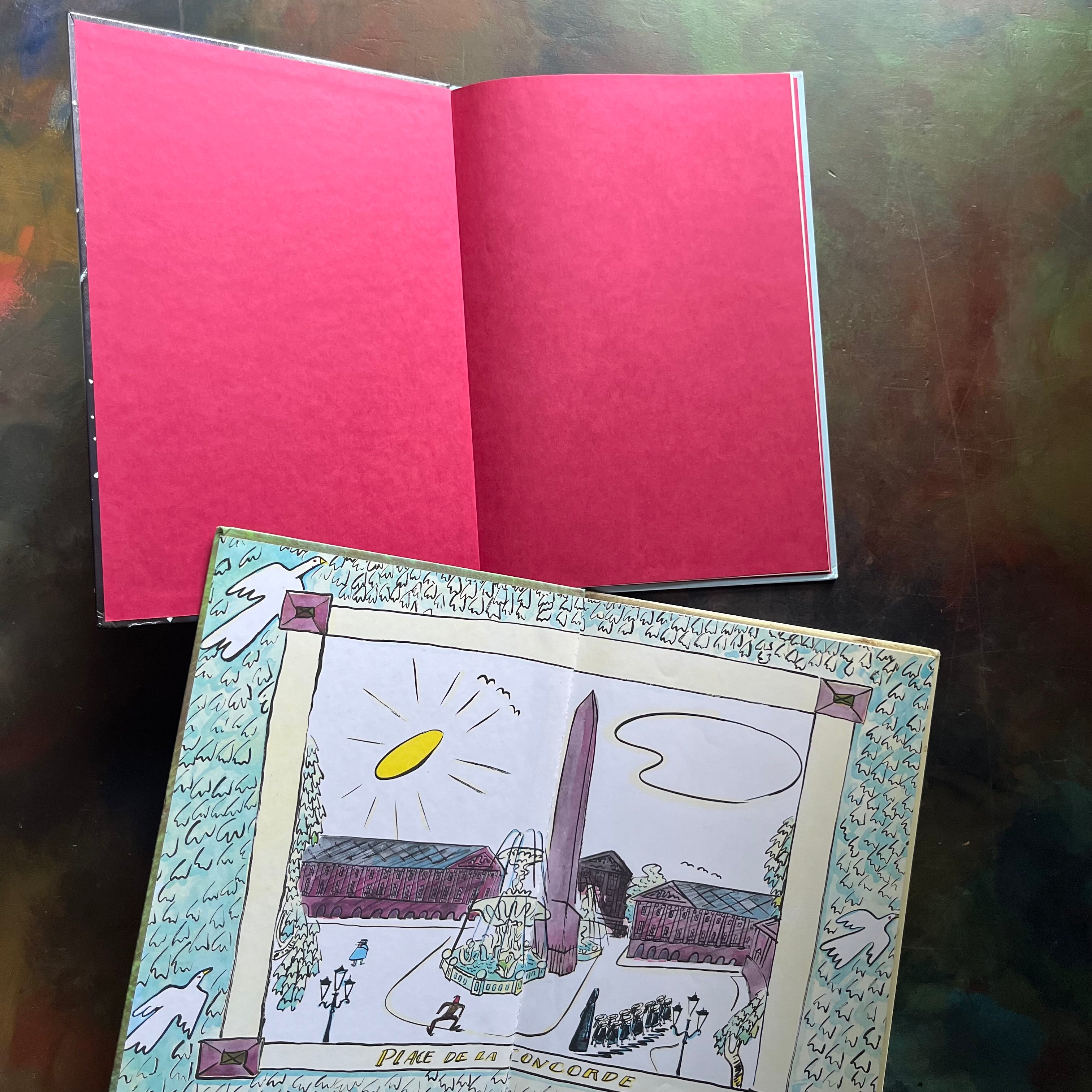 Madeline- and Madeline's Christmas written and illustrated by Ludwig Bemelmans-Caldecott Honor winner-vintage children's picture books-view of the inside covers