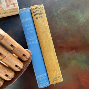 Maida's Little House and Maida's Little Shop written by Inez Haynes Irwin-vintage children's chapter books-charming stories for independent young readers-view of the spines
