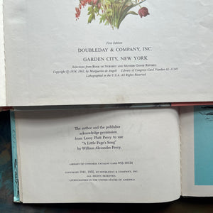 Marguerite de Angeli's A Pocket Full of Posies-A Little Book of Prayers and Graces by Quail Hawkins-first prayer book-view of the copyright information