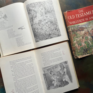 Marguerite de Angeli's Book of Nursery and Mother Goose Rhymes-The Old Testament-Nursery Rhymes-Old Testament for Children-children's religious studies-view of the black & white illustrations in each book