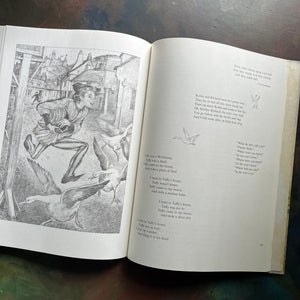 Marguerite de Angeli's Book of Nursery and Mother Goose Rhymes-vintage children's book-Caldecott honor book-view of the illustrations in black and white