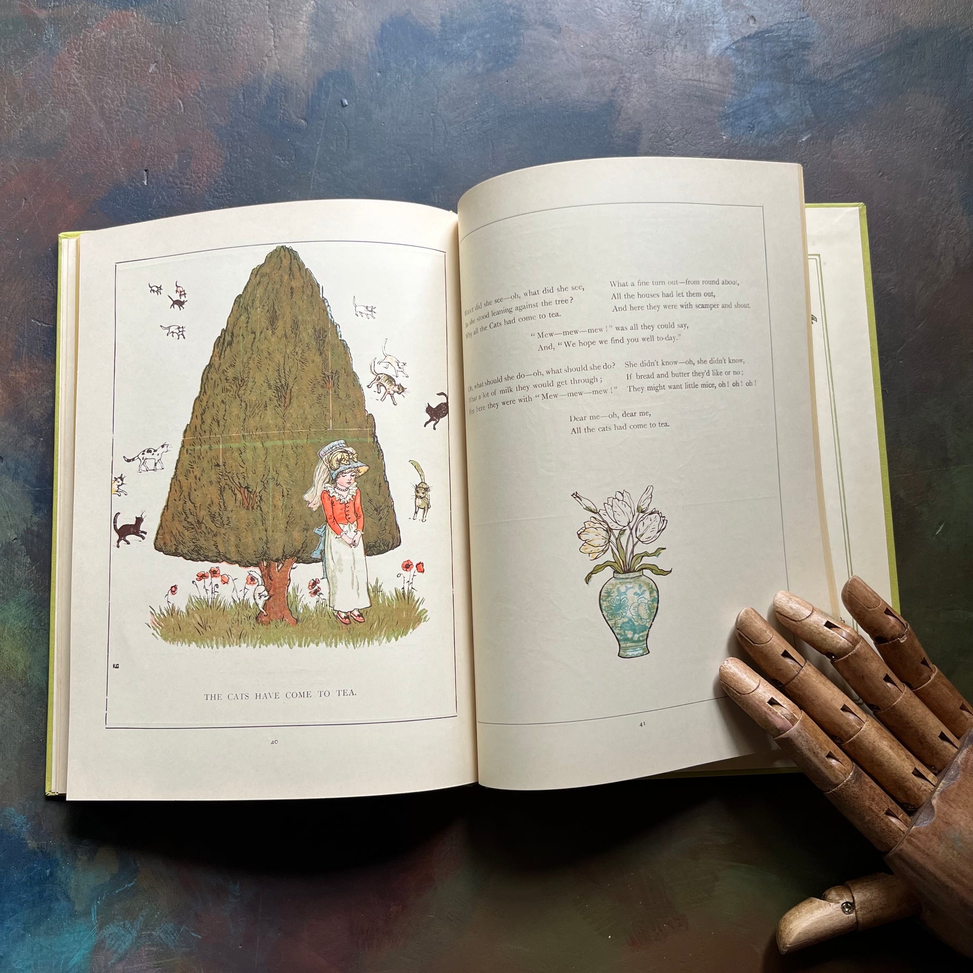 Marigold Garden Written & Illustrated by Kate Greenaway-vintage children's book of rhymes & illustrations-view of the illustrations