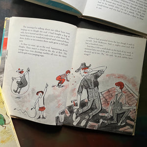 Set of Five McBroom Adventures Picture Books written by Sid Fleischman-Kurth Werth illustrations-vintage children's picture book set-fun read aloud books-view of the illustrations
