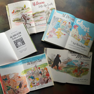 Set of Five McBroom Adventures Picture Books written by Sid Fleischman-Kurth Werth illustrations-vintage children's picture book set-fun read aloud books-view of the title pages