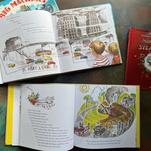 Mike Mulligan and his Steam Shovel 75th Anniversary Edition and Big Machines The Story of Virginia Lee Burton written by Sherri Duskey Rinker - view of the illustrations within both books