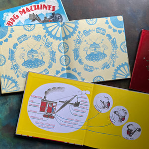 Mike Mulligan and his Steam Shovel 75th Anniversary Edition and Big Machines The Story of Virginia Lee Burton written by Sherri Duskey Rinker - view of the inside covers