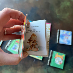 Miniature Little Golden Book Set-Christmas Editions-8 Book Set-vintage Christmas Stories-collectible children's books-view of one of the title pages by Eloise Wilkin