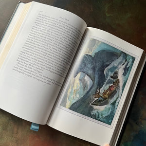 Moby Dick or the Whale-Herman Melville-1977 Easton Press Edition-classic American Literature-Gift Book-view of the color illustration - full page