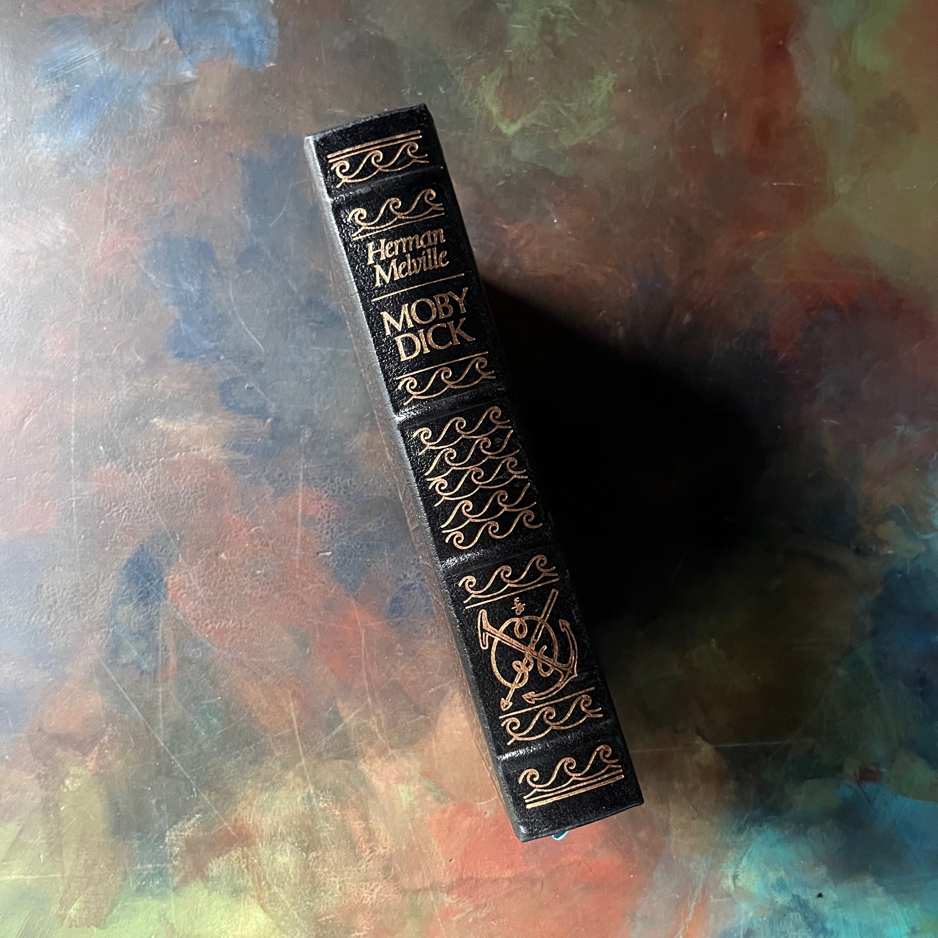 Moby Dick or the Whale-Herman Melville-1977 Easton Press Edition-classic American Literature-Gift Book-view of the embossed spine
