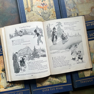 My Book House Complete 12 Volume Book Set-Olive Beaupre Miller-1947 Editions-vintage children's storybook set-view of black & white illustrations