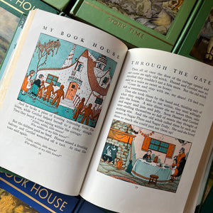 vintage children's storybooks, classic tales, nursery decor - My Book House Complete 12 Volume Set Plus Parent Guide Edited by Olive Beaupre Miller - view of the art decor color illustrations found in the volumes