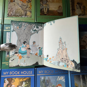 vintage children's storybooks, classic tales, nursery decor - My Book House Complete 12 Volume Set Plus Parent Guide Edited by Olive Beaupre Miller - view of the inside cover on volumes 3-7