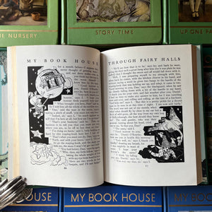 vintage children's storybooks, classic tales, nursery decor - My Book House Complete 12 Volume Set Plus Parent Guide Edited by Olive Beaupre Miller - view of the black and white illustrations found in the book