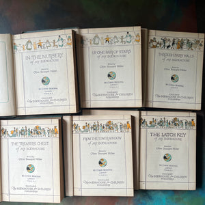 My Book House Complete Six-Volume Set by Olive Miller Beaupre-1925 Editions-vintage storybook set for children-view of the title pages