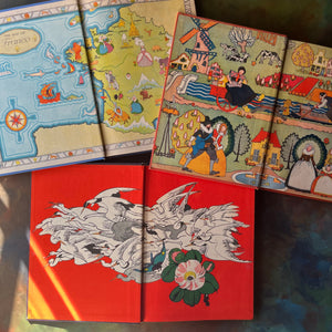 My Travelship by Olive Beaupre Miller Complete Set-Little Pictures of Japan-Nursery Friends from France-Tales Told in Holland-vintage children's stories, folk tales, music & more-view of the inside covers - Holland & France were illustrated by Miska & Maud Petersham