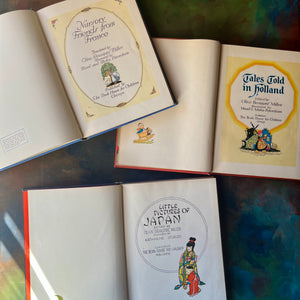 My Travelship by Olive Beaupre Miller Complete Set-Little Pictures of Japan-Nursery Friends from France-Tales Told in Holland-vintage children's stories, folk tales, music & more-view of the title pages