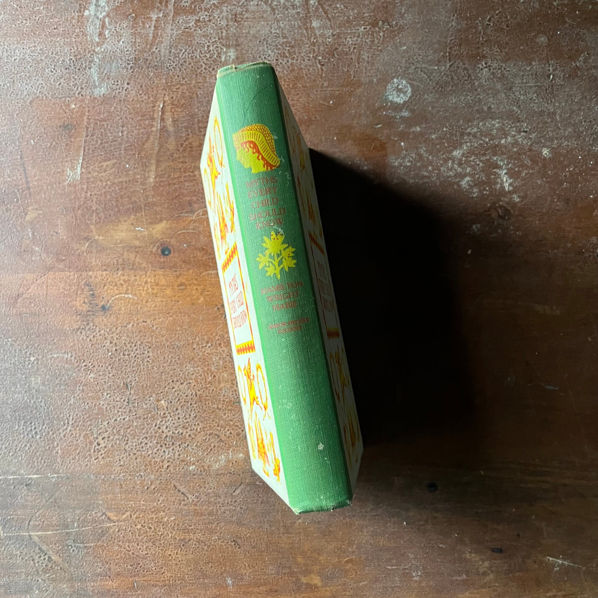 vintage children's fairy tales book - Junior Deluxe Editions Books - Myths Every Child Should Know - view of the spine