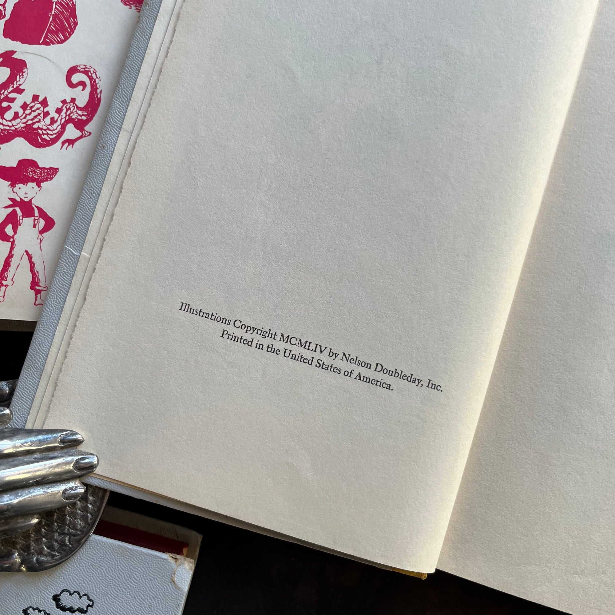 Collection of Junior Deluxe Editions Children's Chapter Books - Myths, Fairy Tales and Folklore Classic Tales for Imaginative Readers-Junior Deluxe Editions Book Bundle-vintage children's chapter books-view of the copyright information