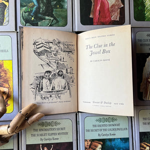 Nancy Drew Twin Thrillers Book Set of 24 by Carolyn Keene-vintage children's chapter books-mysteries-collectible Nancy Drew-view of the title page