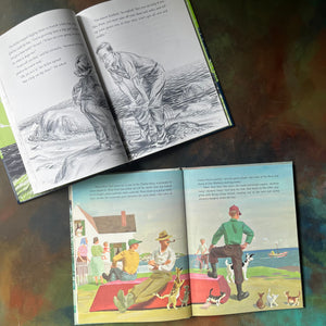 Pair of Vintage Children's Picture Books written & illustrated by Robert McCloskey-One Morning in Maine-Burt Dow Deep-Water Man-view of the illustrations