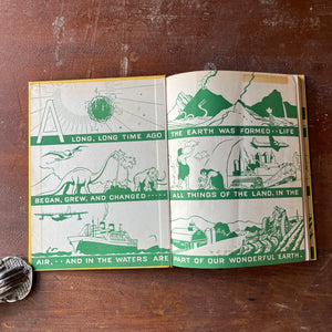Our Wonderful Earth-The Story of How It Became The Great Round Earth It Is Today-Written & Illustrated by Herbert Townsend-vintage children's science book-view of the inside cover